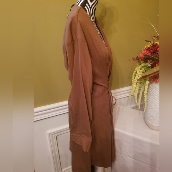 NEW Exlura Woman's Long Sleeve Elegant High Waist V-Neck Lace Up Drawstring - Picture 6 of 9